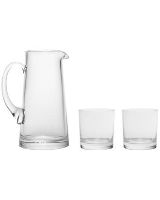 Kosta Boda Dnu Kosta Boda Limelight Jug & 2 Double Old Fashioned Glasses Gift Set Monogram (A-Z)