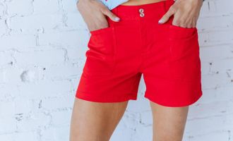 Tribal Fly Front Shorts In Sangria