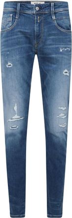 Replay Mens Anbass Slim-Fit Jeans in Blue Cotton - Size 34W/32L