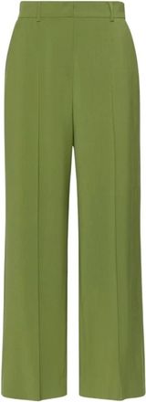 Max Mara Pantalon Canon - Dames - Wijde Broeken - Groen - M - Broeken