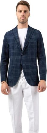 Circolo 1901 Piquet Jas in Klassieke Stijl - Heren - Blazers - Blauw - M - Jassen