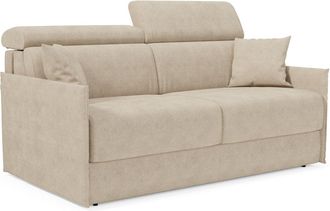 Divani.Store Miryam Sof&aacute; Cama Con Reposacabezas Reclinables En Suave Tejido Antimanchas T31 149 Cm Beige