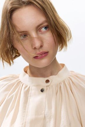 H&M Balloon-sleeved modal jacket in Light Beige at Nordstrom, Size Large