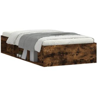 vidaXL Estructura De Cama Roble Ahumado 90x190 Cm Vidaxl