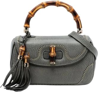 Gucci Pre-owned Mini Bags, female, Gray, Size: ONE SIZE Pre-owned Bamboo Satchel