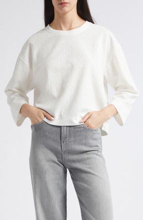 Emporio Armani Crewneck Chevron Jacquard Sweater in Ivory at Nordstrom, Size Xx-Large