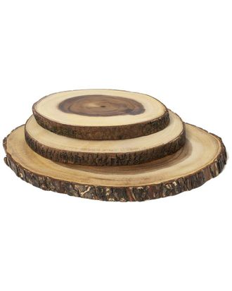 Lipper International Acacia Bark 3 Tier Swivel Server