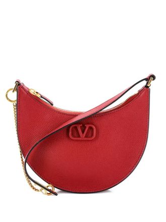 Valentino Garavani VLogo Leather Mini hobo bag - women - Calf Leather - One Size - Red