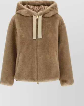 Herno hooded faux fur jacket