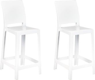 Beliani Beliani - Conjunto De 2 Sillas De Bar Transparentes Pl&aacute;stico Taburete Silla Alta Wellington