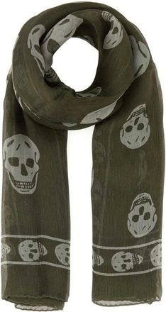 Alexander McQueen Accessoires, Dames, Veelkleurig, ONE Size, Chiffon, Klassieke Schedel Sjaal