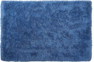 Beliani Beliani - Alfombra Peluda Azul De Pelo Largo 140 X 200 Cm Rectangular Con Mechones De Algod&oacute;n Cide