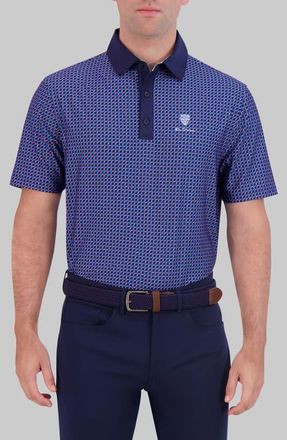 Ben Sherman Retro Geo Performance Golf Polo in Coral at Nordstrom, Size Xx-Large