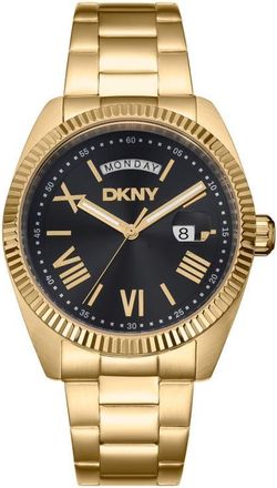 DKNY Day Date Bracelet Watch, 40mm in Black at Nordstrom