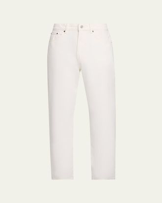 Jeanerica Mens White Denim Loose-Fit Jeans