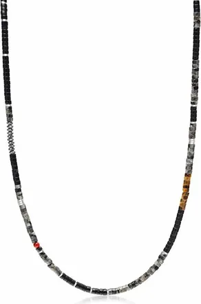 Nialaya Black Onyx and Labradorite Heishi Necklace at Nordstrom