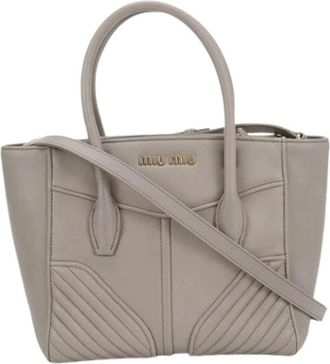 Miu Miu Pre-owned Handbags, female, Gray, Size: ONE SIZE Pre-owned Tote Bag