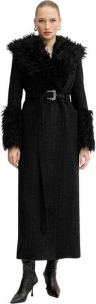 Versace Jeans Couture Dames, Mantels, Zwart, Maat: XL Wol