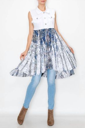 Origami Jewellery Denim Lace Vest In Paisley