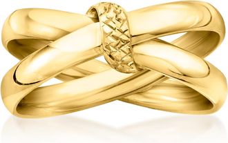 Canaria Canaria Italian 10kt Yellow Gold Crisscross Ring