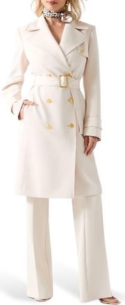 Marciano Jasmine Double Breasted Trench Coat in Cream at Nordstrom, Size 40