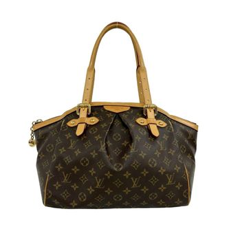 Louis Vuitton Brown Leather Pvc Handbag Tote Bag (Pre-Owned)