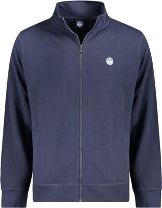 North Sails Sweatshirt met Lange Mouwen - Heren - Vesten met rits - Blauw - S - Katoen - Hoodies & sweatvesten