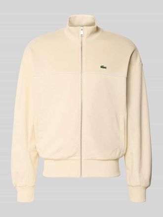 Lacoste Regular Fit Sweatjacke mit Baumwoll-Anteil in Beige Melange, Gr&ouml;&szlig;e XXXL
