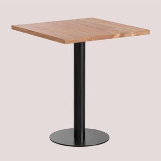 Sklum Mesa Bar Cuadrada En Madera De Acacia Macchiato Sklum