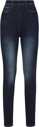 Philipp Plein Super High Waist Jegging - Dames - Skinny Jeans - Blauw - W27 - Katoen - Jeans