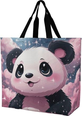 Generic Panda Shoulder Bag Foldable Tote Bag Lightweight Grocery Bags For Picnic Casual Camping