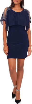 Chaus Sequin Split Sleeve Dress in Jbs Navy at Nordstrom, Size X-Large