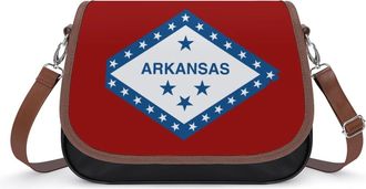 Generic Arkansas Flag Map Womens Crossbody Bag Fashion Shoulder Handbags Message Tote Bag with Adjustable Strap