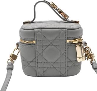 Dior Pre-owned Lady Dior Mini Bag - Dames - Vintage Mini Tas - Grijs - ONE Size - Leer - Vintage