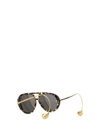 Bottega Veneta Womens Sunglasses Drop Aviator Havana-Gold-Grey Havana/gold/grey