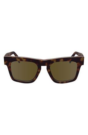 Paul Smith Kramer 51mm Rectangular Sunglasses in Havana Multi-Stripe at Nordstrom