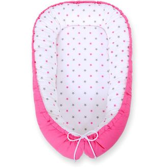 OEM Capullo Para Beb&eacute;, Doble Cara, Parque, Arrullo, Premium Bobono - Estrellas Gris-rosa / Rosa