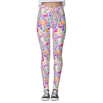 Generic Womens Easter Legging Cute Rabbit Egg Bunny Print Yoga Pants High Waist Stretch Ladies Workout Sports Leggings Festival Outfit for Teen Girls Pink