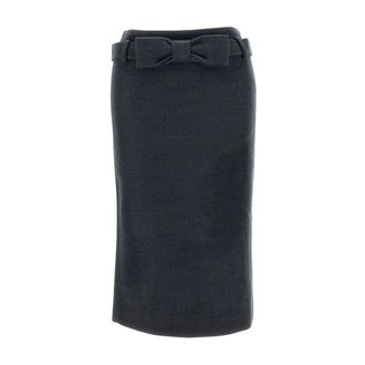 Shushu/Tong Falda Recta de Lana con Lazo - Skirts - Mujer - Gris - 2XS
