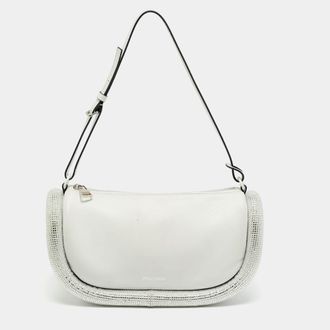 J.W.Anderson J. w.anderson Bumper-15 Crystal Studded White Leather Shoulder Bag