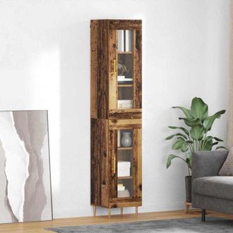 vidaXL vidaXL Credenza 2 pcs Legno vecchio Vetro