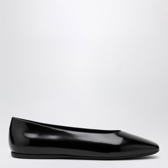 Prada Black brushed leather ballet flats