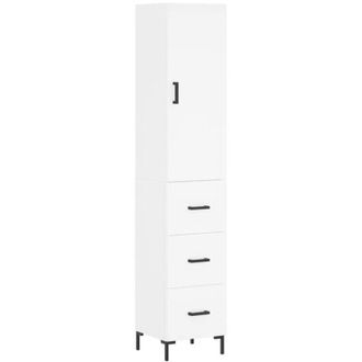 vidaXL Vidaxl - Aparador alto madera contrachapada blanco 34,5x34x180 cm