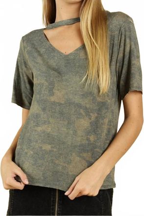 Honey Punch Choker Top In Camo