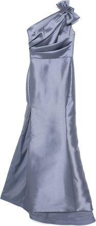 Amsale Mikado draped bodice dress - women - Polyester - 16 - Blue