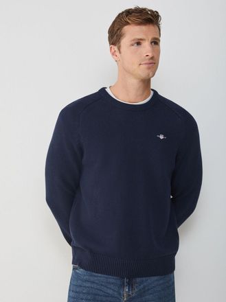 GANT Mens Evening Blue Casual Cotton Crew Neck Sweatshirt - Size 2XL