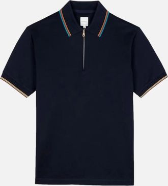 Paul Smith Mens Paul Smith STR Detail Polo Shirt 49 DK NAVY - Black - Size: 38
