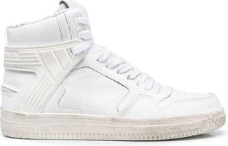 Philippe Model panelled leather sneakers - women - Fabric/Rubber/Calf Leather - 37 - White