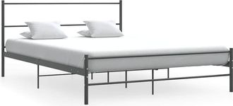vidaXL Estructura De Cama Sin Colch&oacute;n Metal Gris 140x200 Cm Vidaxl