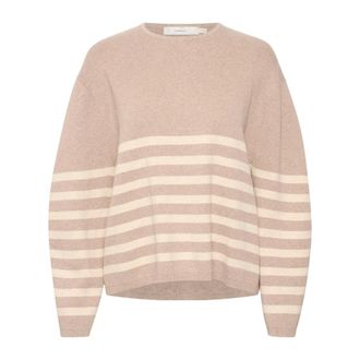 Inwear Rondgebreide trui - Dames - Ronde hals truien - Veelkleurig - S - Leer - Truien & Vesten